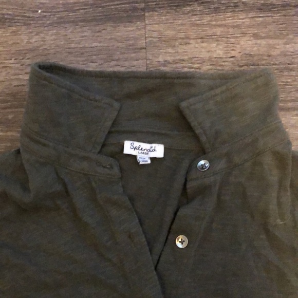 Splendid Cropped Tie Shirt - Picture 2 of 9